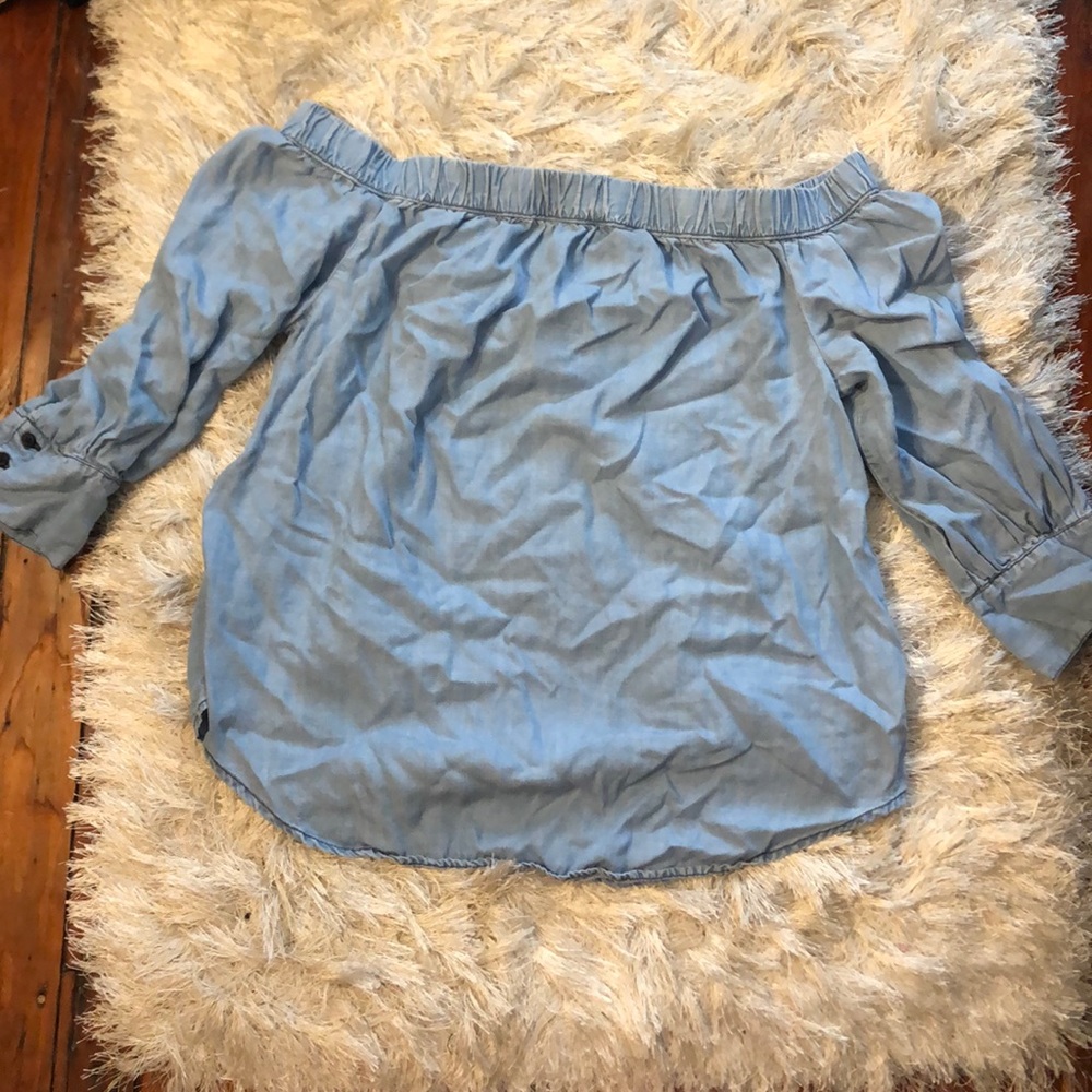 Chambray off the shoulder top